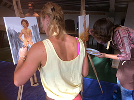 Workshop naaktmodel schilderen tijdens vrijgezellen in Antwerpen